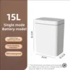 White Touchless 15L Smart Sensor Trash Can – Electronic Bathroom Garbage Bin with Automatic Bagging, Smart Home Compatible
