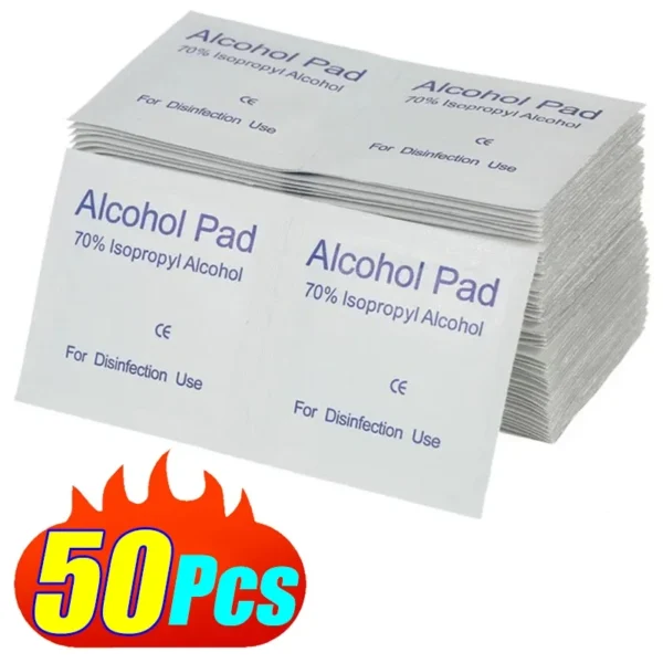 10/100Pcs Disposable Alcohol Cotton Pads Disinfectant Wipe Alcohol Tablets Home Outdoor Cleaning Care Tools 75% Alcohol Wet Wipe
