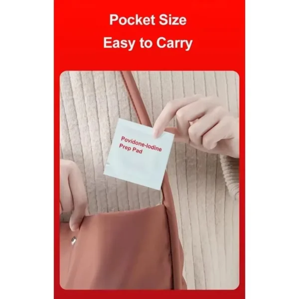Iodine disinfectant wet wipes, first aid supplies or for cleaning and disinfecting wounds and abrasions when traveling