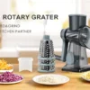 LMETJMA 3 in 1 Rotary Cheese Grater Versatile Manual Vegetable Slicer Peanut Nuts Grinder Cheese Vegetable Shredder Clear JT242