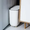 Narrow Shape Press Ring Trash Can with Lid for Bathroom Gap, Highlighting the Features of Garbage Classification