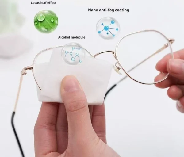 100pcs Eyeglasses Polishing Cleaner  Lens Wipes Microfiber Glasses Cleaning Cloth  Disposable Wet Tissue Wipes German Standards
