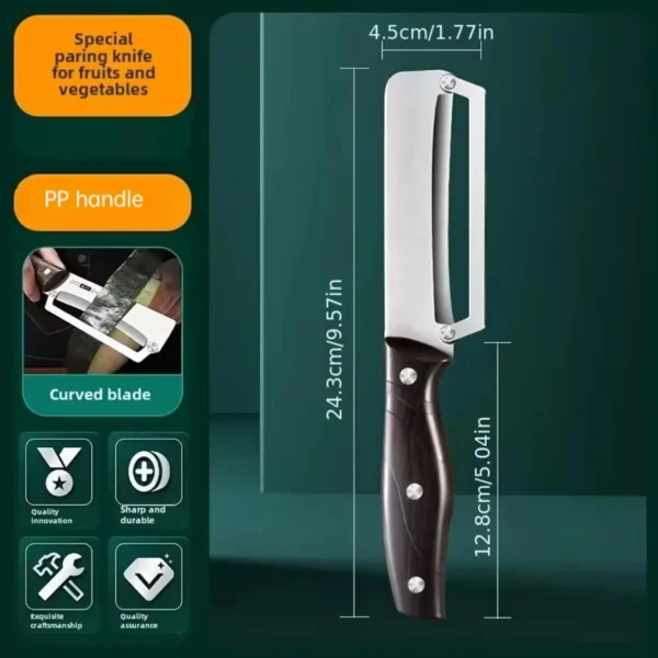 Stainless steel peeler with wooden handle for peeling and slicing fruits and vegetables | Durable and smooth operation