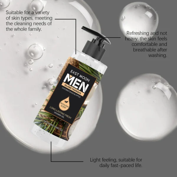 Men's Eucalyptus Coconut Body Wash Deep Cleansing Shower Gel Refreshing Scent Long Lasting Fragrance Oil Control 100ml