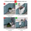 7/9L Wall Mounted Trash Can Household Galley Waste Bin Hanging Bathroom Trash Can With Lid Food Garbage Bin Kitchen Accessories