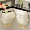 9L/12L DIY Cream-Colored Wall-mounted Kitchen Trash Can with Lid for Food Waste and Bathroom No Bending High Appearance Level
