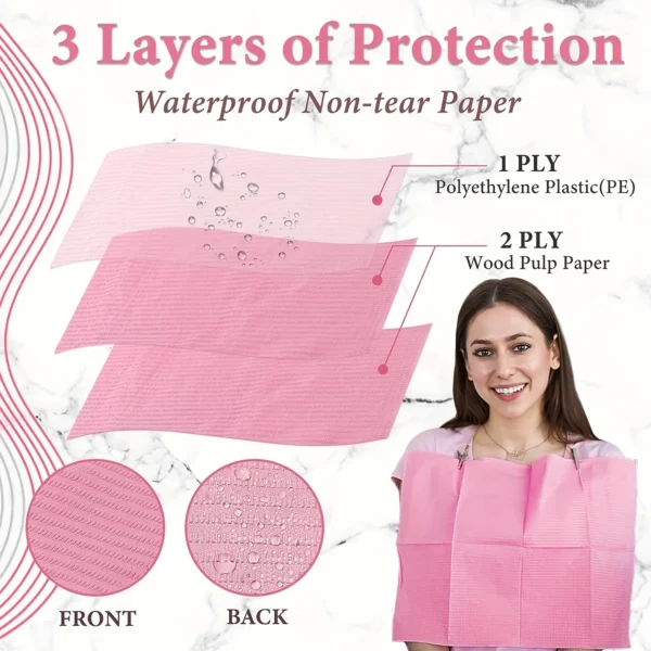 JC TATTOO 125Pcs Dental Bibs Disposable Tattoo Cleaning Wipes 13"x17" 3 Ply Waterproof Sheet for Nail Tech Dental Clinic Tattoo