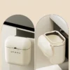 9L/12L DIY Cream-Colored Wall-mounted Kitchen Trash Can with Lid for Food Waste and Bathroom No Bending High Appearance Level