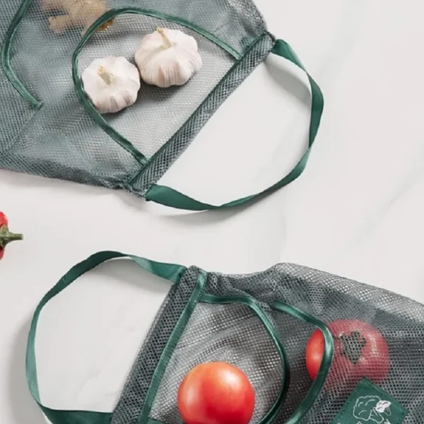 Reusable Storage Bags Kitchen Hanging Mesh Bag Home Fruit And Vegetable Storage Net Bag For Ginger Garlic Potatoes Onions