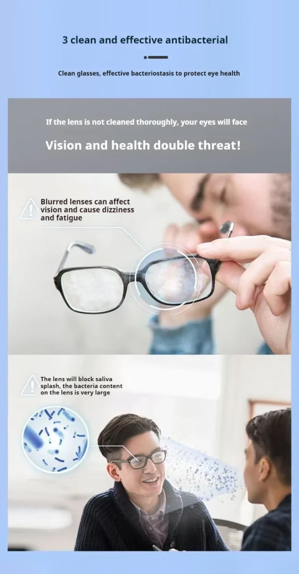 100pcs Eyeglasses Polishing Cleaner  Lens Wipes Microfiber Glasses Cleaning Cloth  Disposable Wet Tissue Wipes German Standards