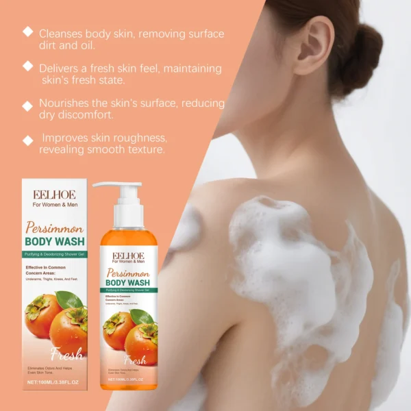Persimmon Body Wash Eliminating Odor Exfoliating Long Lasting Moisturizing Refreshing Oil Control Smoothing Fragrance Shower Gel