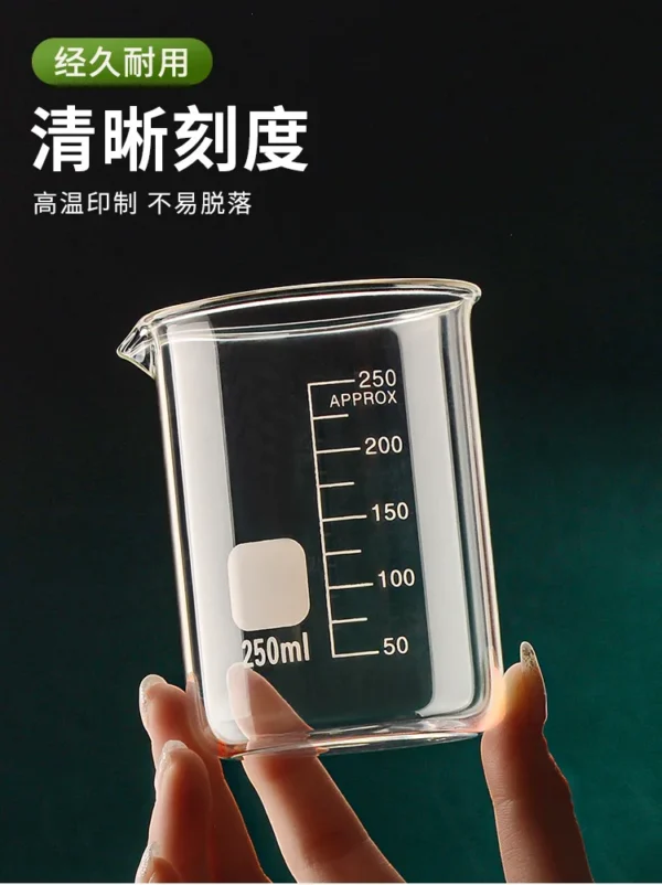 Glass Measuring Cup High Borosilicate Clear Scale Cup Heat-resisting Laboratory Beaker Kitchen Baking 50/100/150/250/500/1000ml