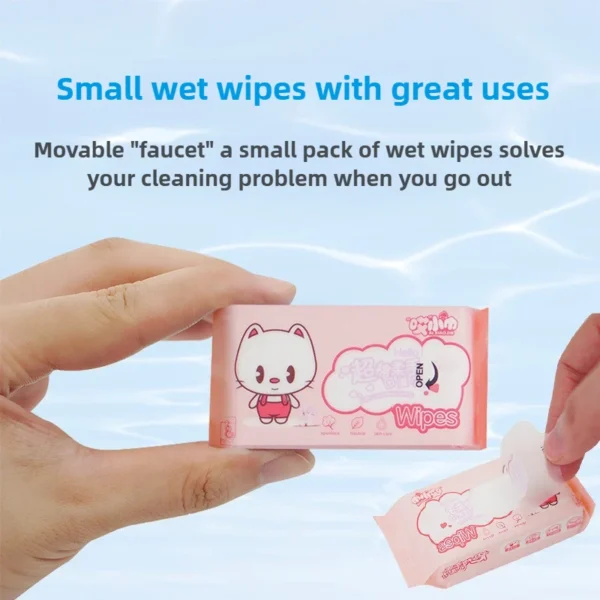 64pcs Disposable Mini Hand Wipes/Portable Travel Size Special Extraction Hand Mouth Cleaning Wipes Fo Home School Supplies