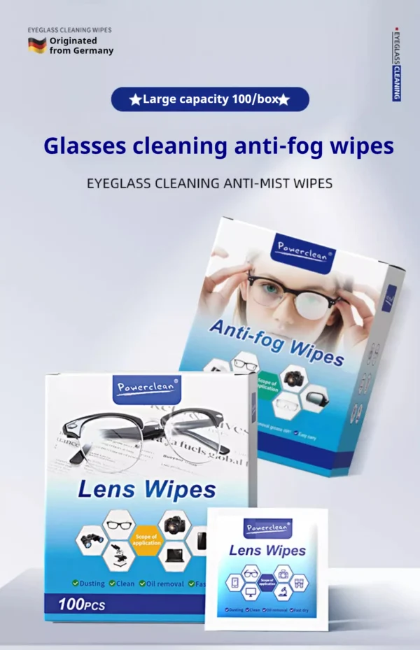 100pcs Eyeglasses Polishing Cleaner  Lens Wipes Microfiber Glasses Cleaning Cloth  Disposable Wet Tissue Wipes German Standards