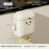 9L/12L DIY Cream-Colored Wall-mounted Kitchen Trash Can with Lid for Food Waste and Bathroom No Bending High Appearance Level