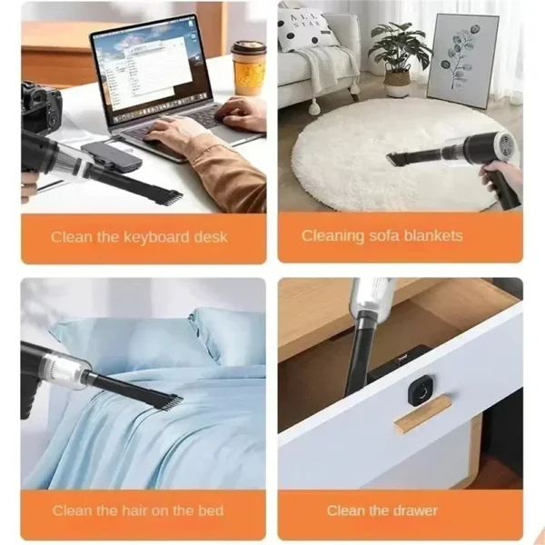 Wireless Car Vacuum Cleaner 9000Pa USB Charging 1200mAh Wet Dry Portable Handheld For Home Office Cleaning 2026 Portable Clean