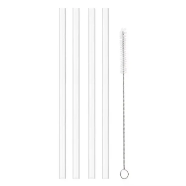 Reusable Straw with Cleaning Brush Plastic Replacement Straw Compatible with Stanley 40 oz 30 oz Cup Tumbler