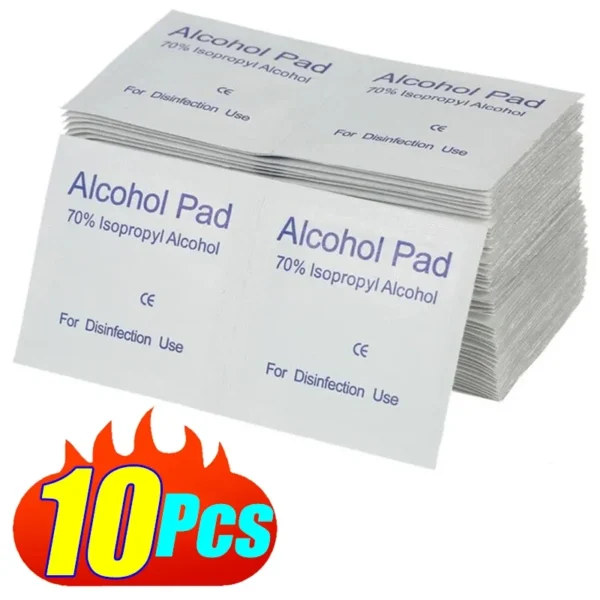 10/100Pcs Disposable Alcohol Cotton Pads Disinfectant Wipe Alcohol Tablets Home Outdoor Cleaning Care Tools 75% Alcohol Wet Wipe