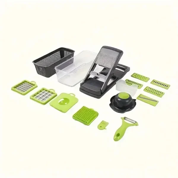 16in1 Multifunctional Vegetable Cutting Artifact Kitchen Dice Cutter Plinter Silk Wiper Kit Fruit Slicer Potato Shredder