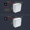 Narrow Shape Press Ring Trash Can with Lid for Bathroom Gap, Highlighting the Features of Garbage Classification