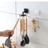 Creative Kitchen Organizer Swivel Hooks Hole-Free Multifunctional Rotatable Dual-Use Hooks for Utensils And Pots