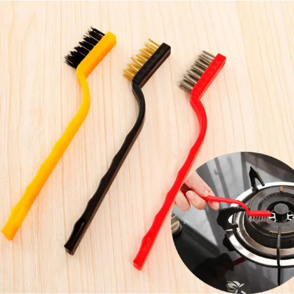 7 Inches Stainless Steel  Brush Brass Cleaning Brush Polishing Rust Remover Metal Wire Burring Cleaning Tool Family 3-piece set