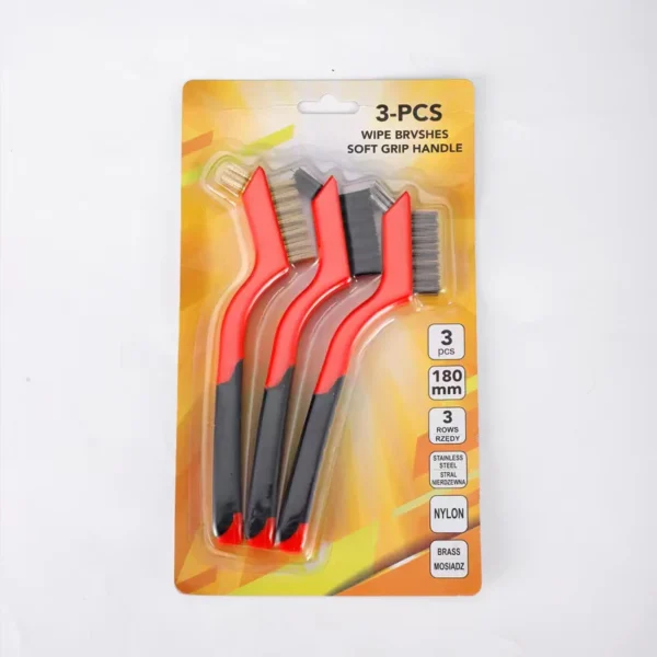 7 Inches Stainless Steel  Brush Brass Cleaning Brush Polishing Rust Remover Metal Wire Burring Cleaning Tool Family 3-piece set