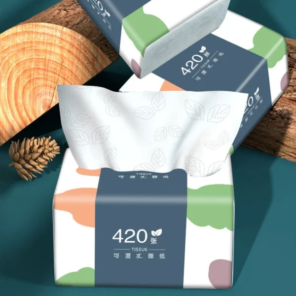 10 Packs Wholesale Eco Friendly Portable No Fluorescent Virgin Wooden Pulp Tissue Soft Comfortable 5 Ply Facial Tissue Paper