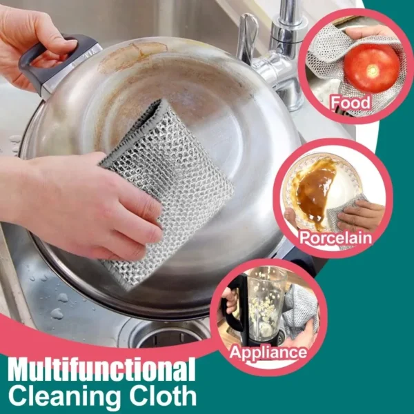 20/5pcs Reusable Wire Dishwashing Rags - Non-Scratch Multi purpose Cleaning Pads for Wet and Dry Dishcloths for Washing Dishes