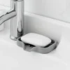 Sink Silicone Tray With Drain Soap Sponge Storage Holder Countertop Sink Scrubber Brush Soap Storage Rack Kitchen Organizer