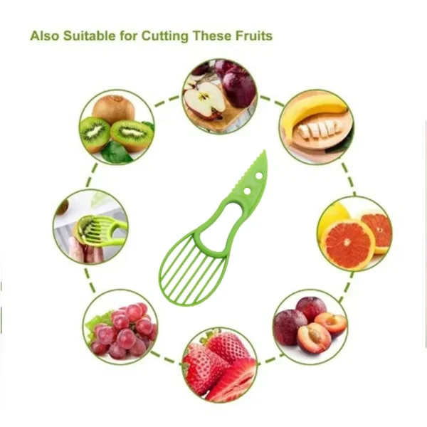 3 In 1 Multi-Function Avocado Peeler Pulp Separator Plastic Orange Kiwi Fruit Peeler Knife Cutter Household Kitchen Accessories