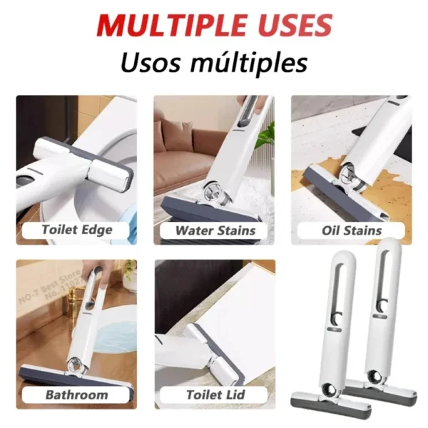 Mini squeezable mop with powerful folding design. Household cleaning tool. No hand washing required. Strong water absorption.