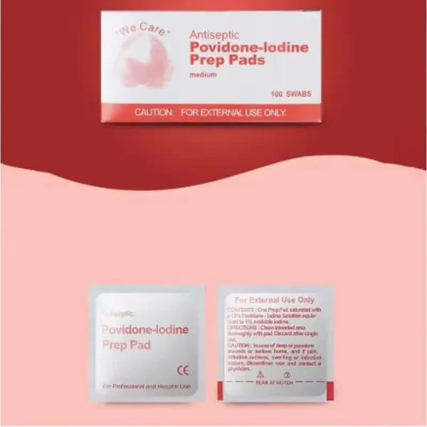 Iodine disinfectant wet wipes, first aid supplies or for cleaning and disinfecting wounds and abrasions when traveling