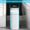 White Touchless 15L Smart Sensor Trash Can – Electronic Bathroom Garbage Bin with Automatic Bagging, Smart Home Compatible