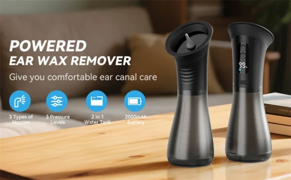 Upgraded Ear Wax Removal with Waste Water Tank Safety Ear Cleaner with Water Temperature Sensor Effective Ear Irrigation Kit
