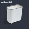 Narrow Shape Press Ring Trash Can with Lid for Bathroom Gap, Highlighting the Features of Garbage Classification