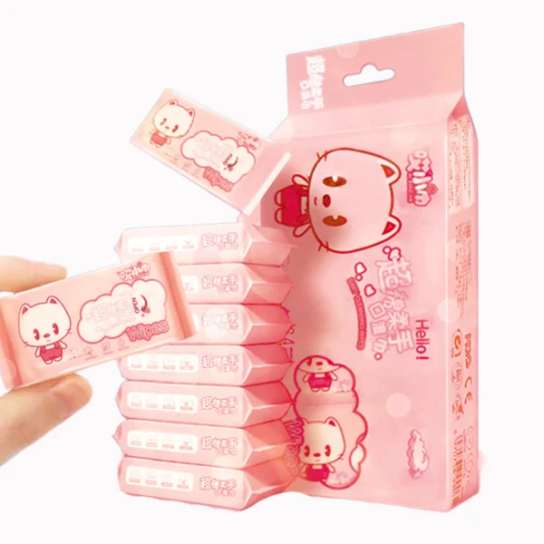 Disposable Mini Hand Wipes/Portable Travel Size Special Extraction Hand and Mouth Cleaning Wipes Fo Home School Supplies 64pcs
