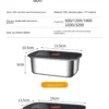 Stainless Steel Camping Lunch Box Sealed Leak-proof Bento Box Microwave Suitable Large Capacity Refrigerator Freezer Storage Box