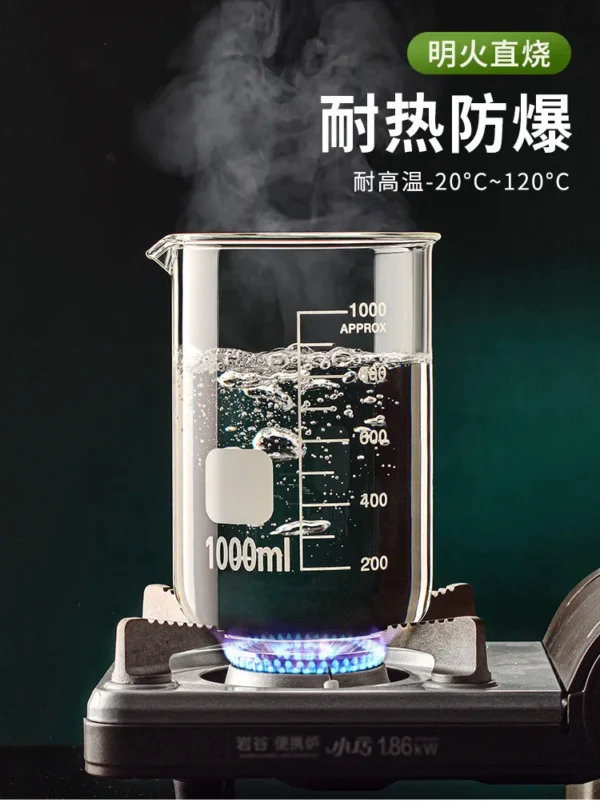 Glass Measuring Cup High Borosilicate Clear Scale Cup Heat-resisting Laboratory Beaker Kitchen Baking 50/100/150/250/500/1000ml