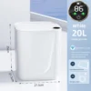 20L Smart Sensor Trash Can With Display Type-C Recharging Automatic Wastebin For Bathroom Kitchen Toilet Wastebasket Smart home