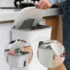 7/9L Wall Mounted Trash Can Household Galley Waste Bin Hanging Bathroom Trash Can With Lid Food Garbage Bin Kitchen Accessories