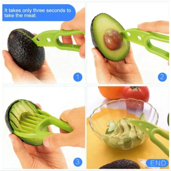 3 In 1 Multi-Function Avocado Peeler Pulp Separator Plastic Orange Kiwi Fruit Peeler Knife Cutter Household Kitchen Accessories