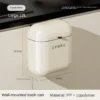 9L/12L DIY Cream-Colored Wall-mounted Kitchen Trash Can with Lid for Food Waste and Bathroom No Bending High Appearance Level