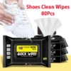 12/30/80pcs Disposable Shoe Wipes Portable Shoe Cleaners Travel Sneaker Wet Wipes Quick Cleaning White Shoes Artifact Polishing