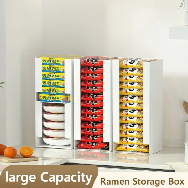 Multi Functional Instant Noodle Storage Box Kitchen Organizer for Ramen Cups Perfect for Pantry Organization Food Storage