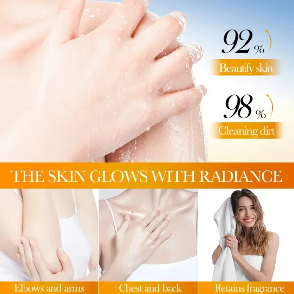 520ml Niacinamide Turmeric Scrub Body Wash:Brighten skin, Moisturizes, And Smooths Skin; Deeply Cleanses Body Wash.