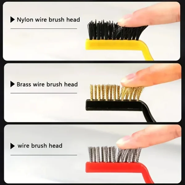 7 Inches Stainless Steel  Brush Brass Cleaning Brush Polishing Rust Remover Metal Wire Burring Cleaning Tool Family 3-piece set