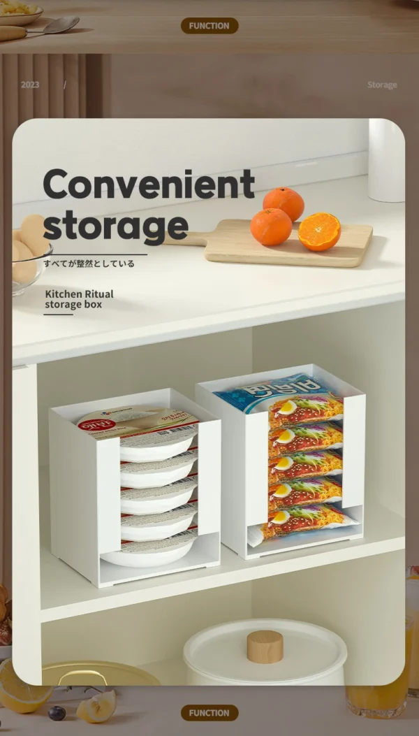 Multi Functional Instant Noodle Storage Box Kitchen Organizer for Ramen Cups Perfect for Pantry Organization Food Storage