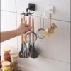 Creative Kitchen Organizer Swivel Hooks Hole-Free Multifunctional Rotatable Dual-Use Hooks for Utensils And Pots