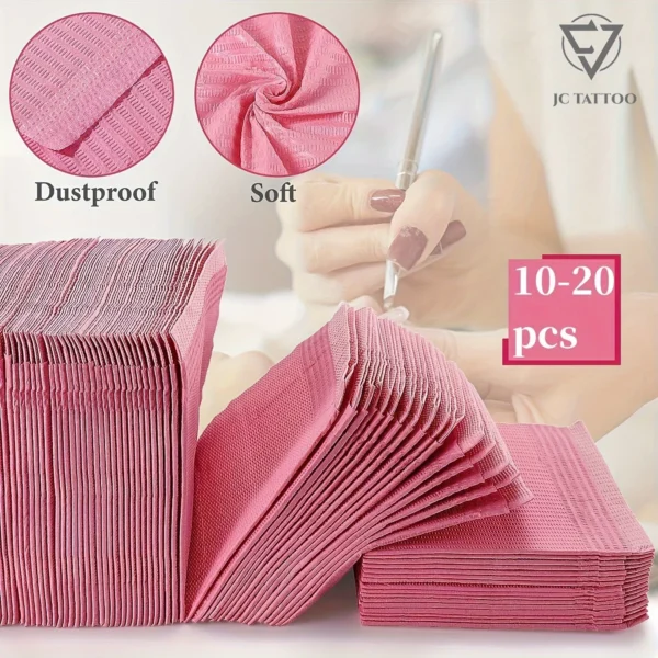 JC TATTOO 125Pcs Dental Bibs Disposable Tattoo Cleaning Wipes 13"x17" 3 Ply Waterproof Sheet for Nail Tech Dental Clinic Tattoo